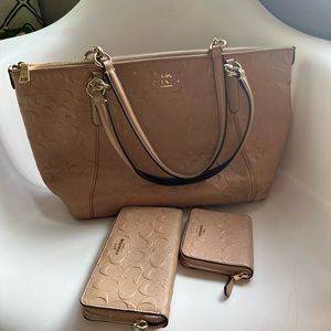Large coach bag and TWO wallets!!!!!